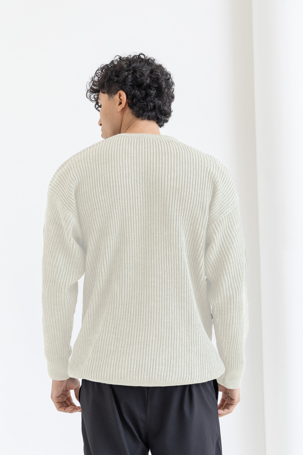 Unisex Beige Knitted Sweater