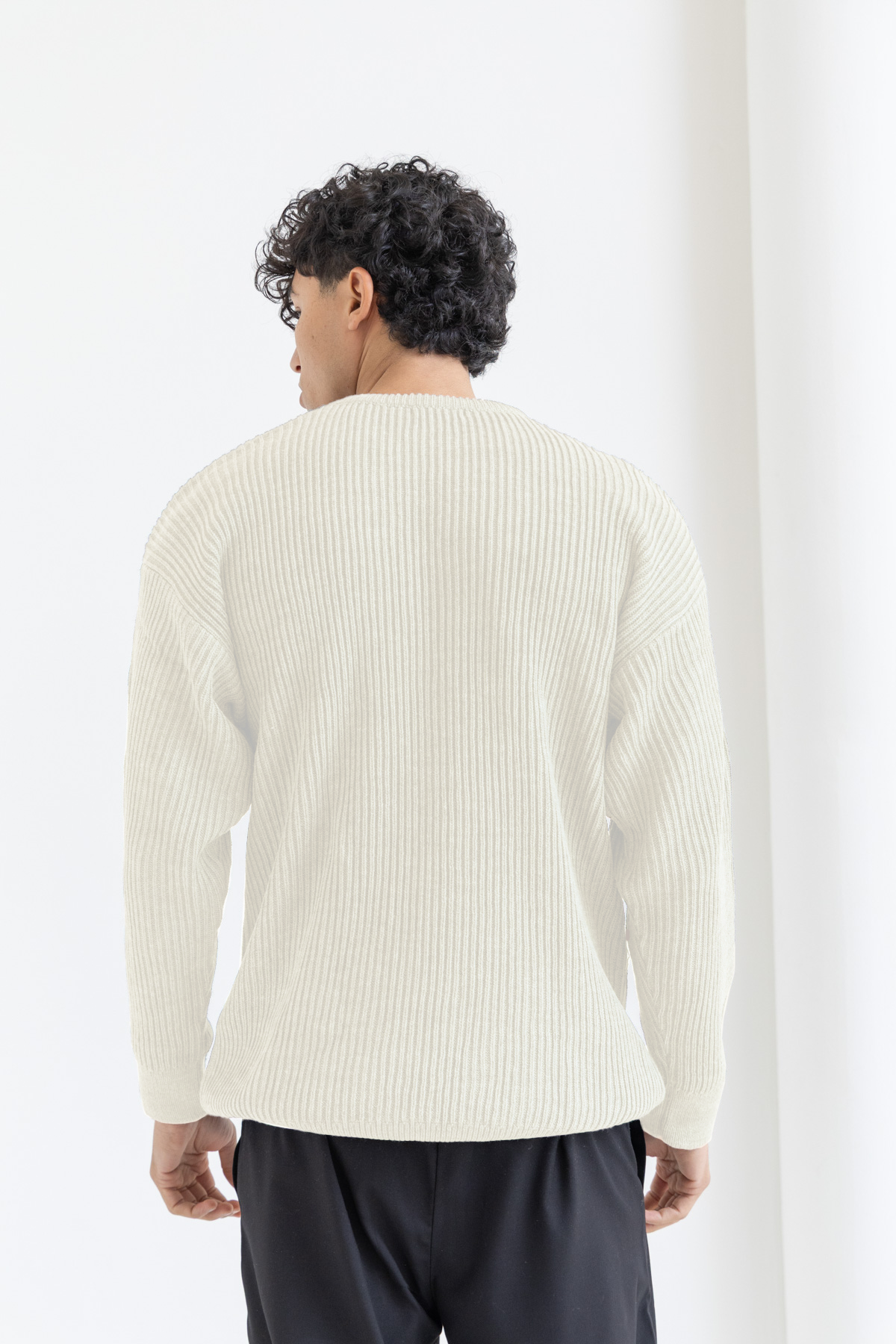 Unisex Beige Knitted Sweater