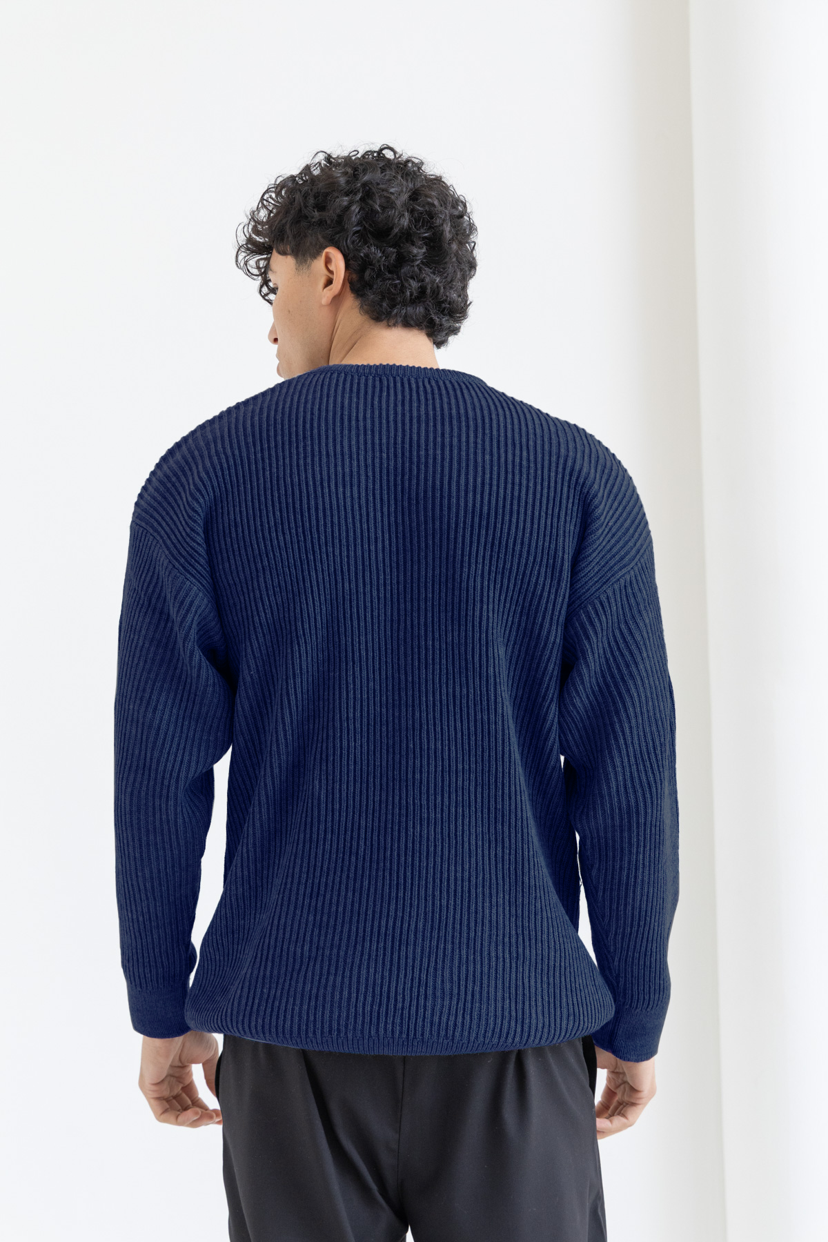 Unisex Navy blue Knitted Sweater