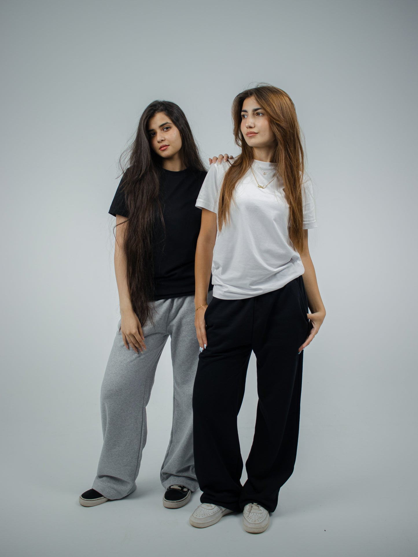 Unisex wide leg black sweatpants