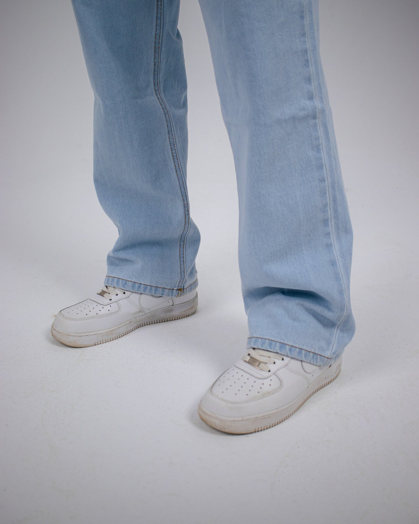 Unisex ice blue wide leg jeans