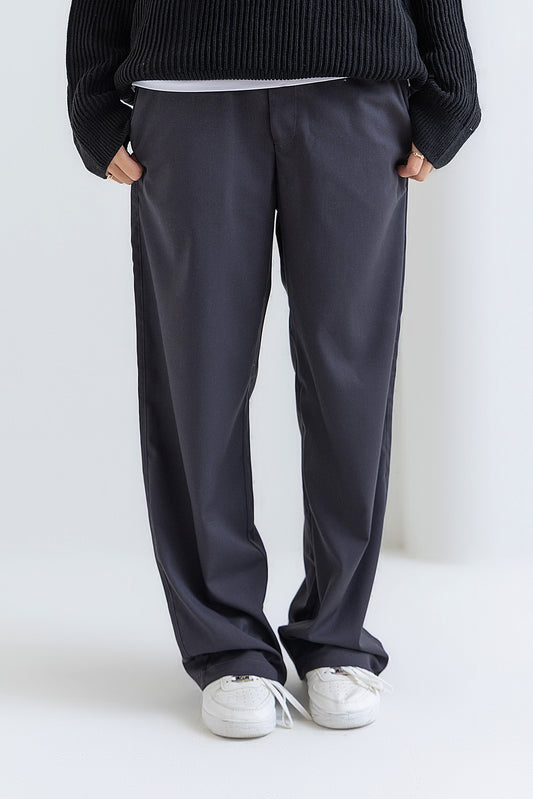 Unisex Gray Tailored Pants