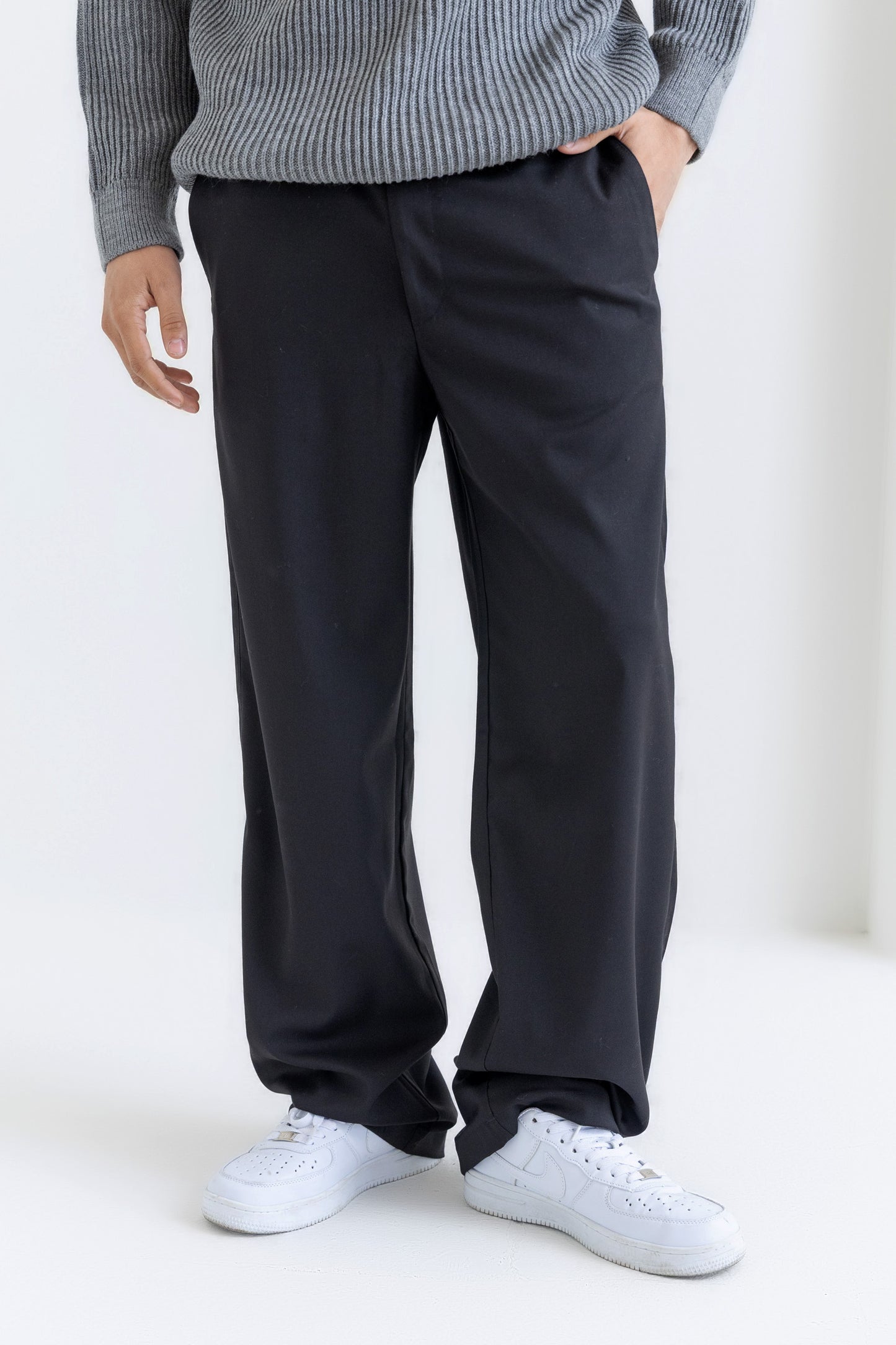 Unisex Black Tailored Pants