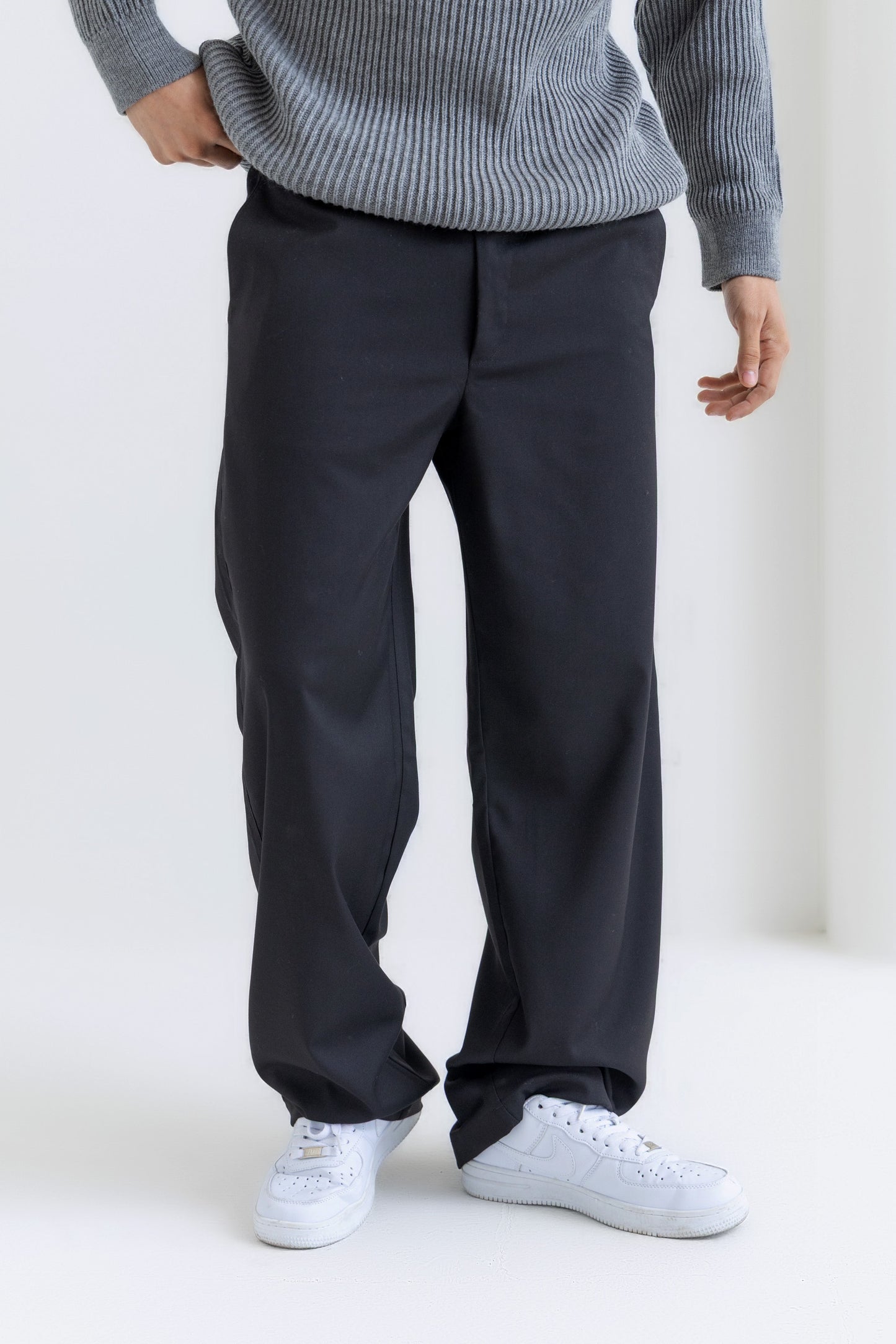 Unisex Black Tailored Pants