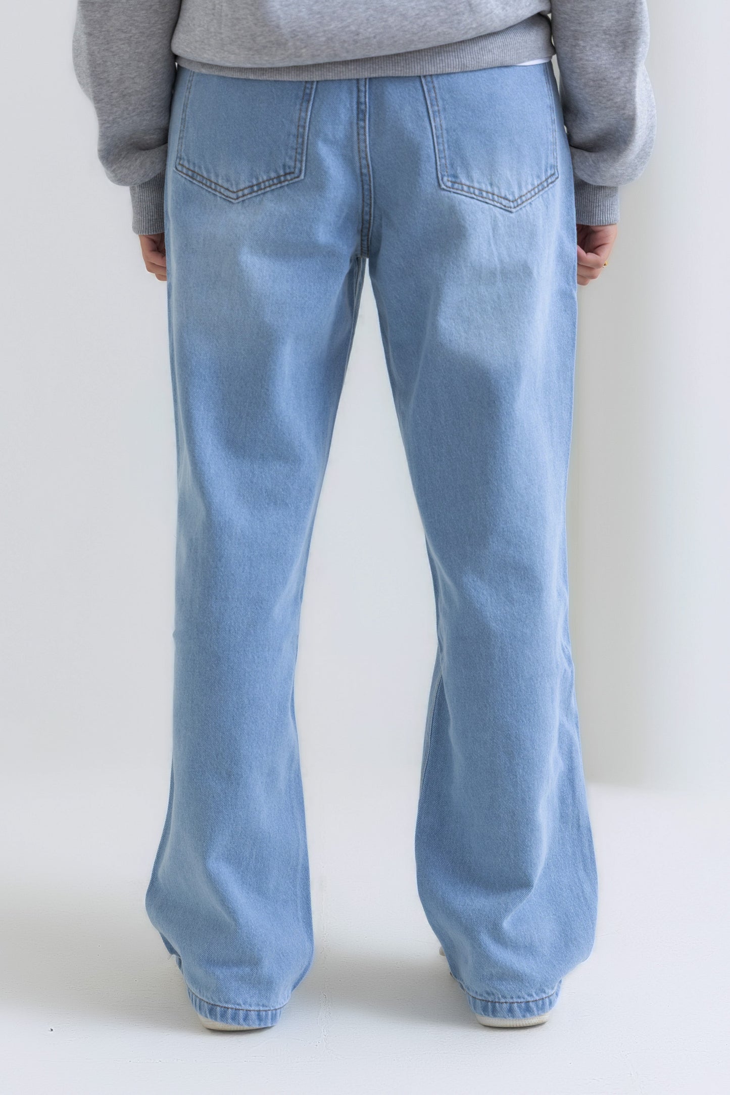 Unisex Ice Blue Wide Leg Jeans