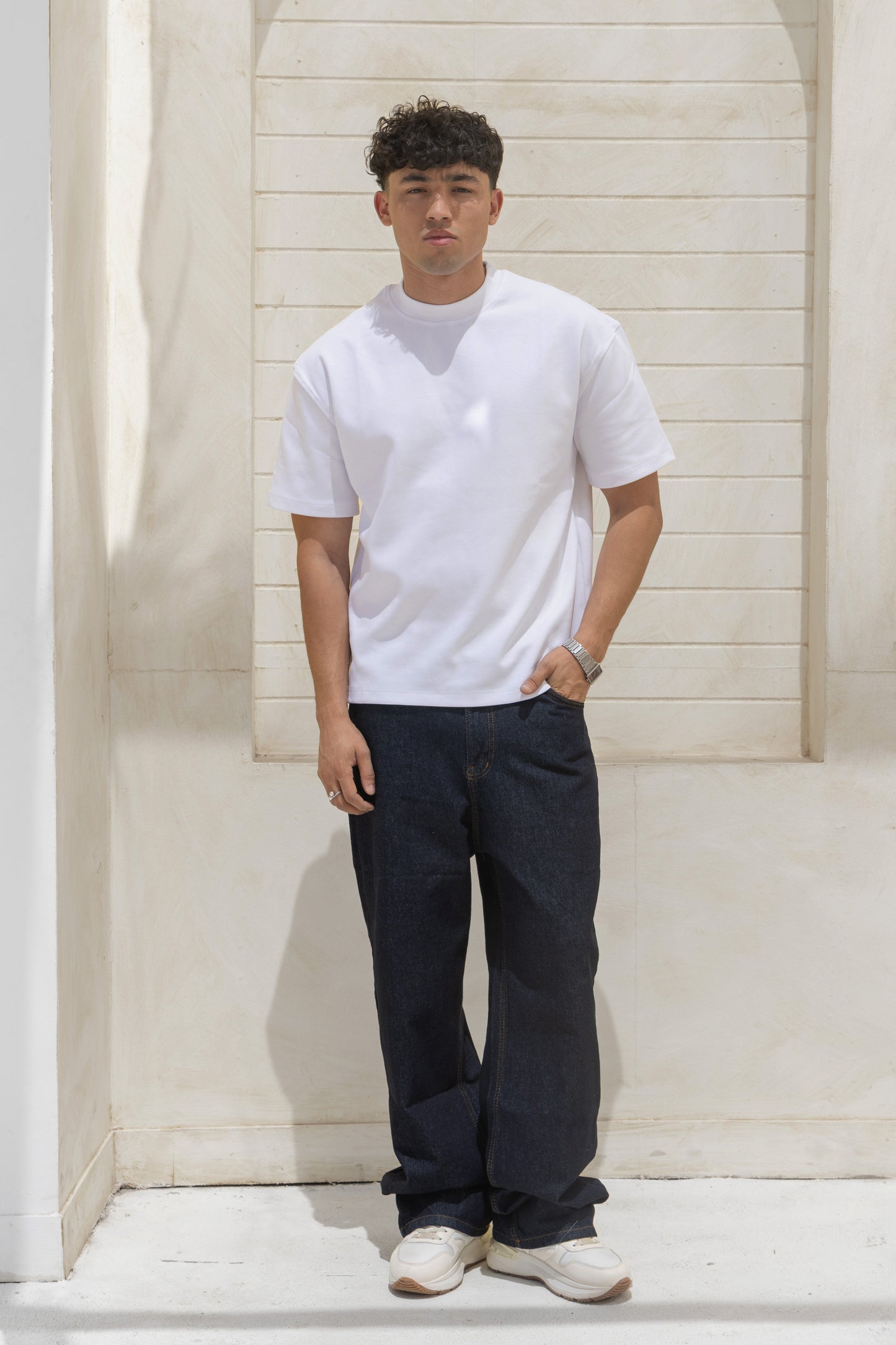 Regular fit white T-shirt