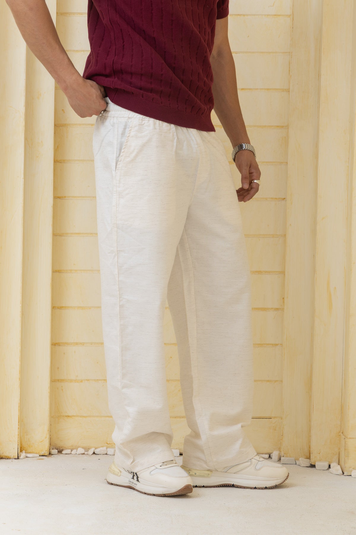 Unisex wide leg linen pants
