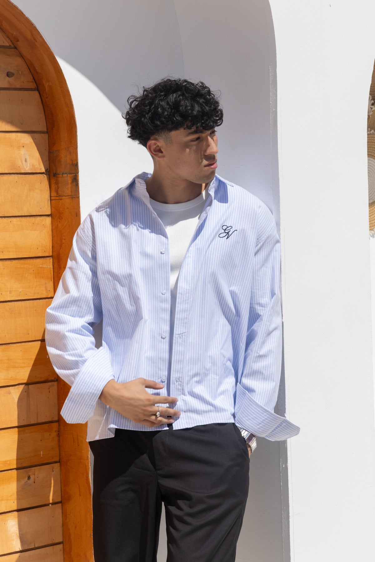 BOXY FIT STRIPED OXFORD SHIRT