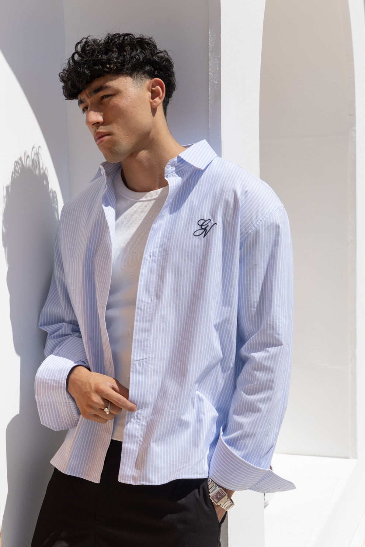 BOXY FIT STRIPED OXFORD SHIRT