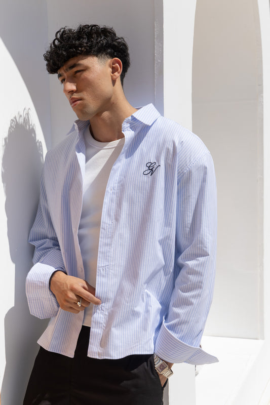 BOXY FIT STRIPED OXFORD SHIRT