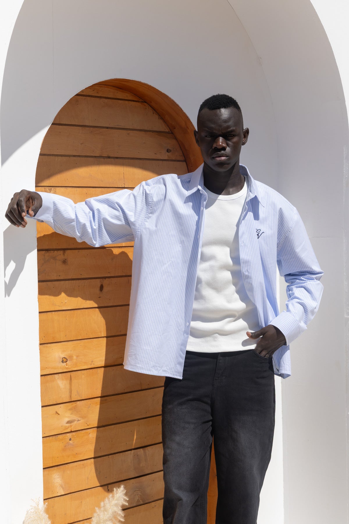 BOXY FIT STRIPED OXFORD SHIRT